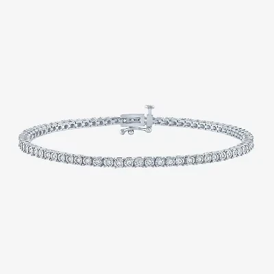 (G-H / I1-I2) Womens 1/2 CT. T.W. Lab Grown White Diamond 14K Gold Over Silver Sterling 7.25 Inch Tennis Bracelet