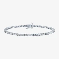 (G-H / I1-I2) Womens 1/2 CT. T.W. Lab Grown White Diamond 14K Gold Over Silver Sterling 7.25 Inch Tennis Bracelet