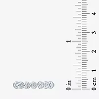 (G-H / Si2-I1) Womens 3.5MM 1/10 CT. T.W. Lab Grown White Diamond Sterling Silver Heart Band