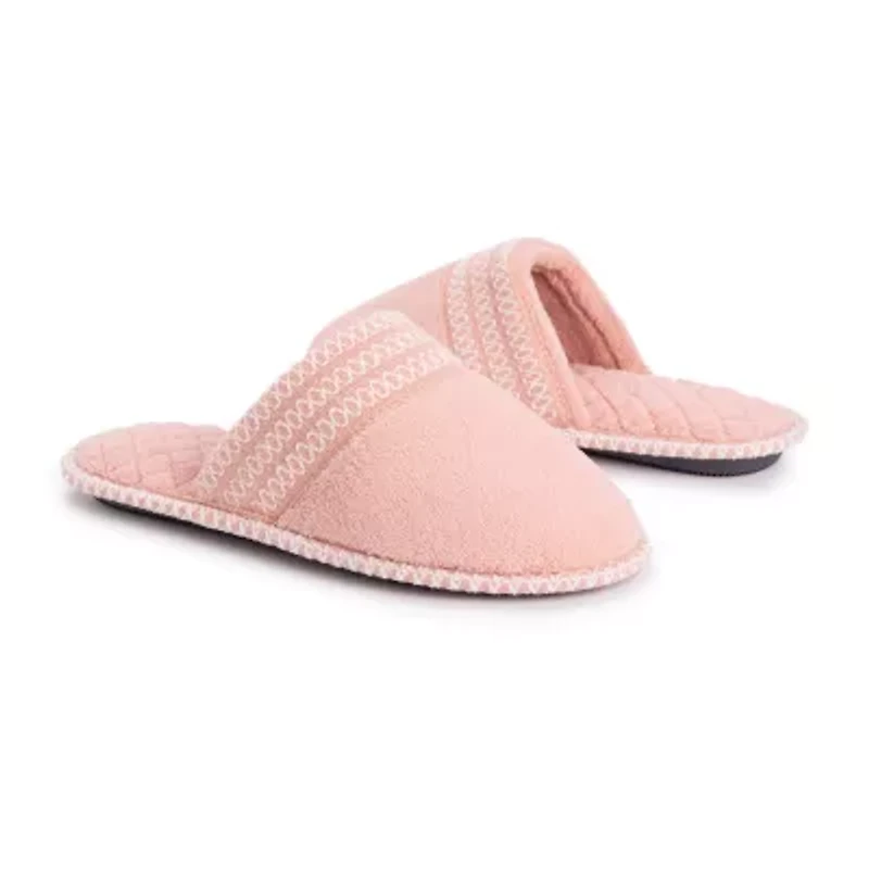 Muk Luks Cathy Scuff Womens Memory Foam Slip-On Slippers