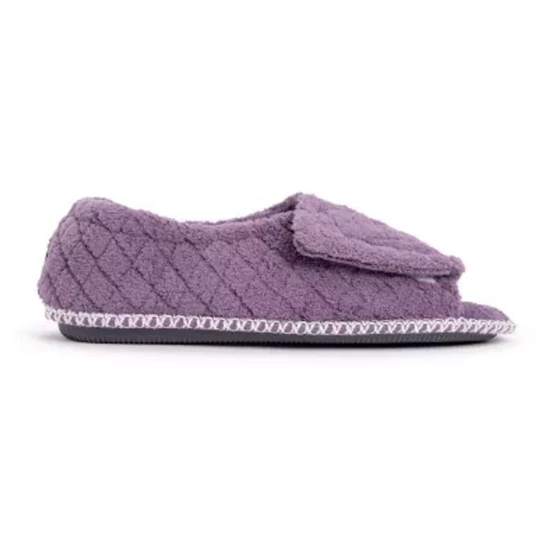 Muk Luks Marylou Micro Chenille Womens Memory Foam Slip-On Slippers