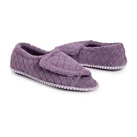Muk Luks Marylou Micro Chenille Womens Memory Foam Slip-On Slippers