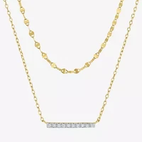 (G-H / I1-I2) Womens Diamond Accent Lab Grown White Diamond Bar 2-pc. Necklace Set