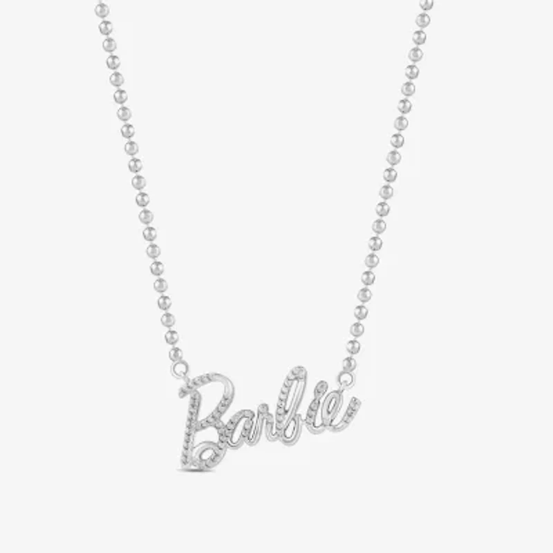Womens 1/6 CT. T.W. Natural White Diamond Sterling Silver 15 Inch Pendant Necklace