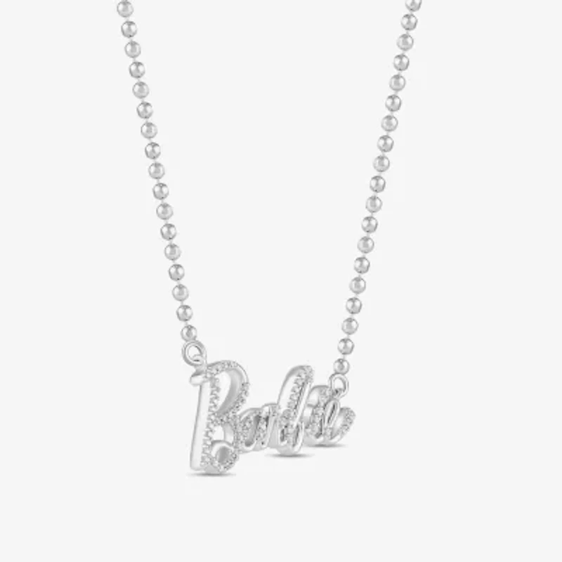 Womens 1/6 CT. T.W. Natural White Diamond Sterling Silver 15 Inch Pendant Necklace