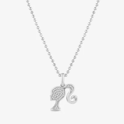 Womens 1/10 CT. T.W. Natural White Diamond Sterling Silver 16 Inch Pendant Necklace