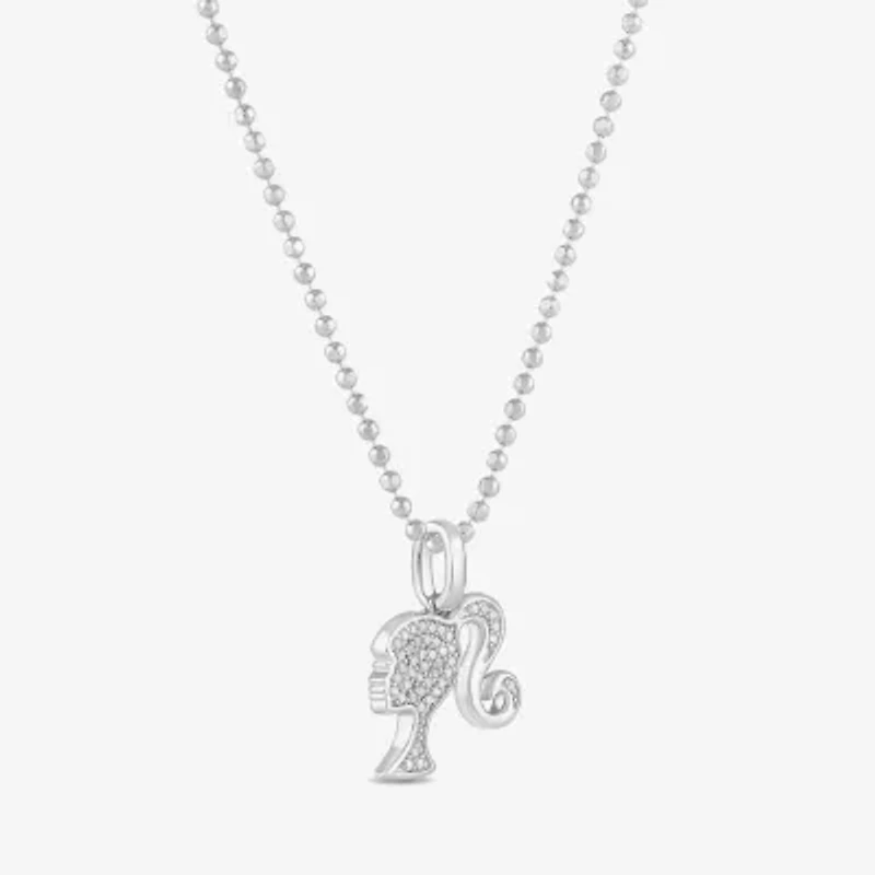 Womens 1/10 CT. T.W. Natural White Diamond Sterling Silver 16 Inch Pendant Necklace