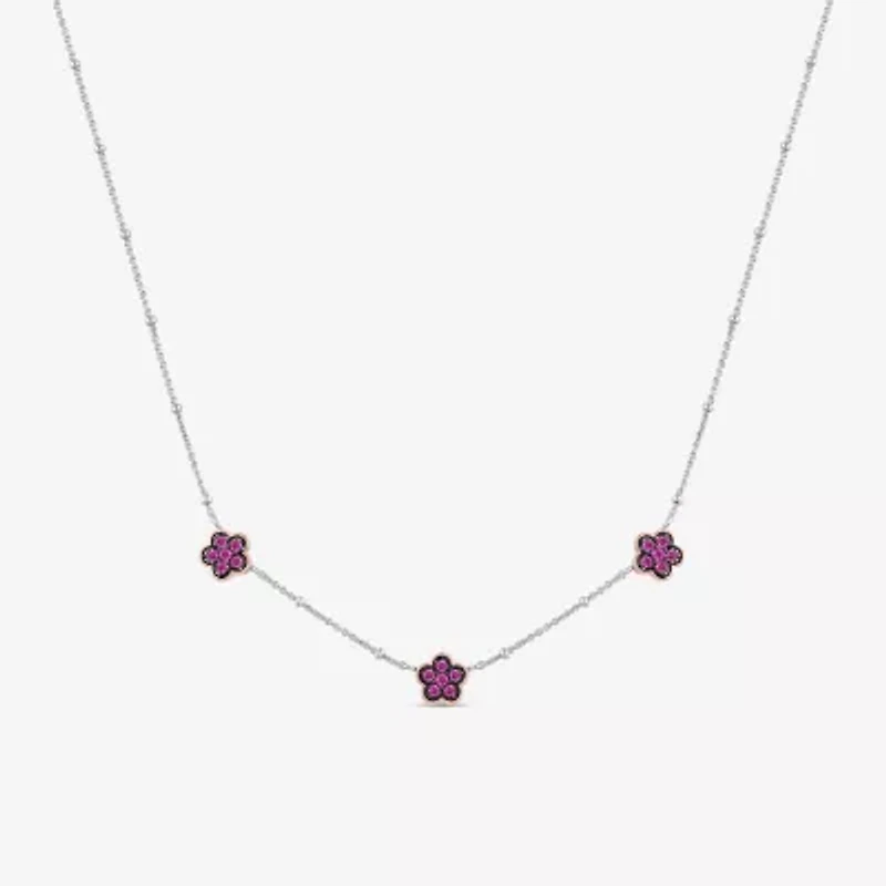 Womens 10K Rose Gold Sterling Silver 16 Inch Bead Chain Necklace
