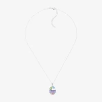 Limited Quantities! Easter Egg Womens Multi Color Crystal Sterling Silver 18 Inch Pendant Necklace