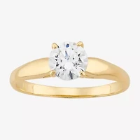 Diamonart Limited Quantities! Womens Cubic Zirconia 10K Gold Round Solitaire Engagement Ring