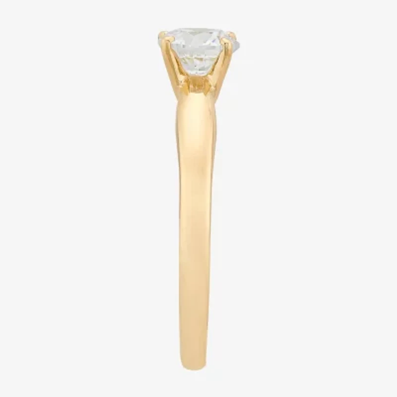 Diamonart Limited Quantities! Womens Cubic Zirconia 10K Gold Round Solitaire Engagement Ring
