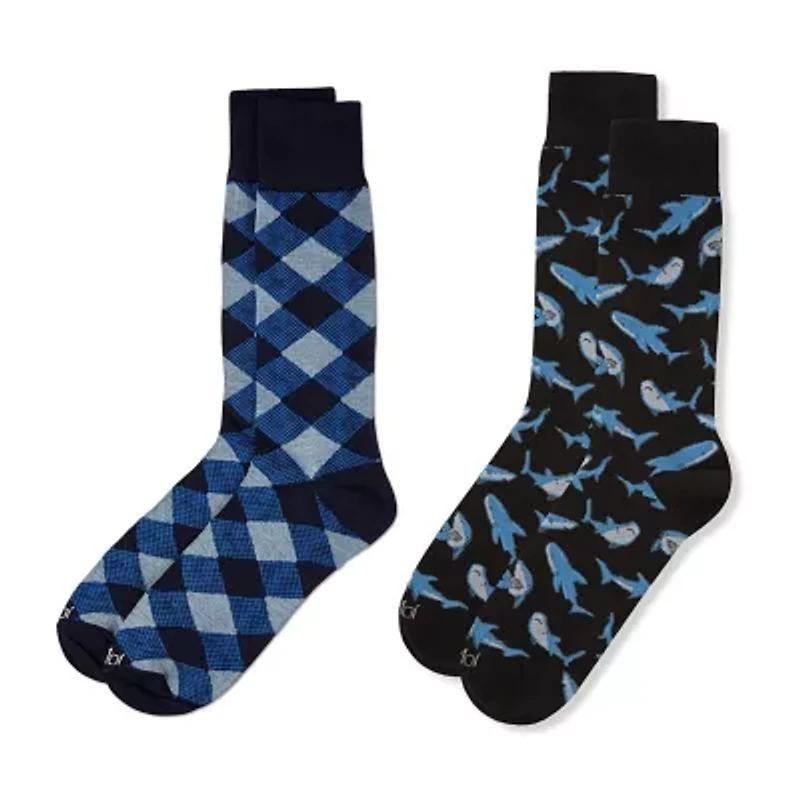 MeMoi Mens 2 Pair Crew Socks