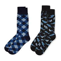 MeMoi Mens 2 Pair Crew Socks