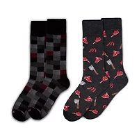 MeMoi Mens 2 Pair Crew Socks