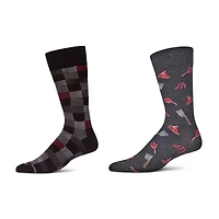 MeMoi Mens 2 Pair Crew Socks