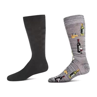 MeMoi Mens 2 Pair Crew Socks