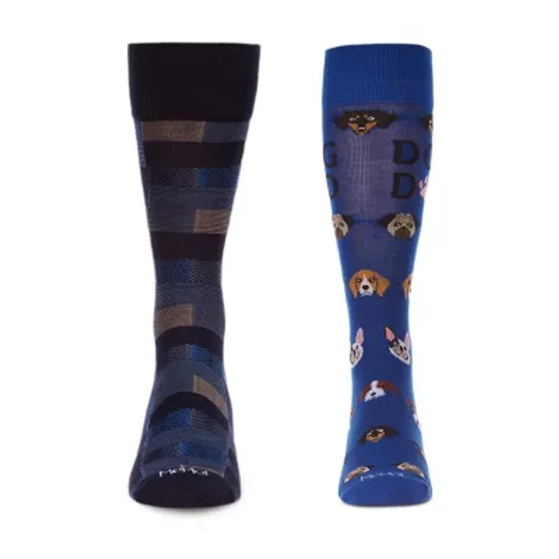 MeMoi Mens 2 Pair Crew Socks