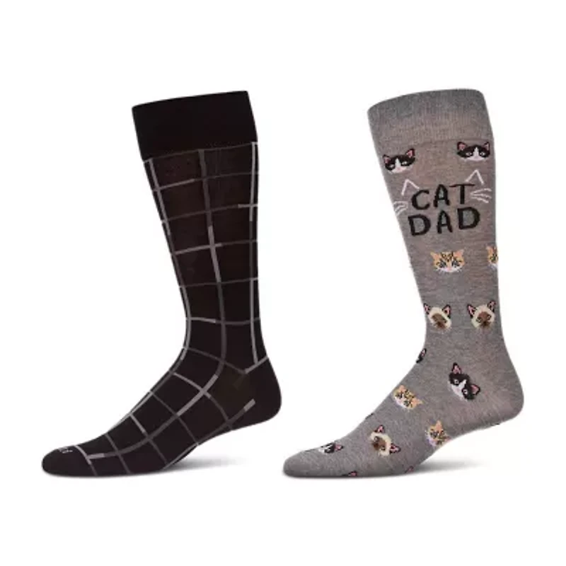 MeMoi Mens 2 Pair Crew Socks
