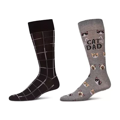 MeMoi Mens 2 Pair Crew Socks