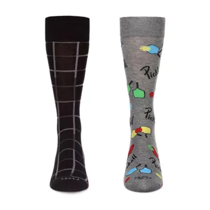 MeMoi Pickleball Mens 2 Pair Crew Socks