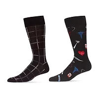 MeMoi Mens 2 Pair Crew Socks