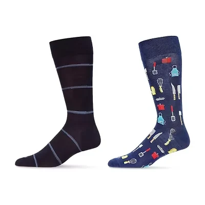 MeMoi Mens 2 Pair Crew Socks