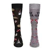 MeMoi Holiday Mens 2 Pair Crew Socks