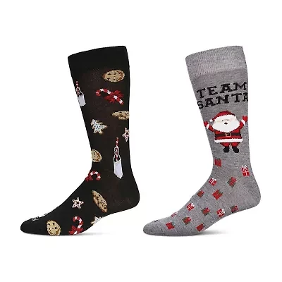 MeMoi Holiday Mens 2 Pair Crew Socks