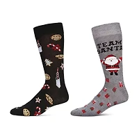 MeMoi Holiday Mens 2 Pair Crew Socks