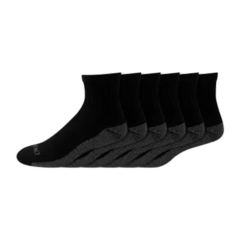 Dickies Dri-Tech Work Mens Multi-Pack 6 Pair Quarter Ankle Socks