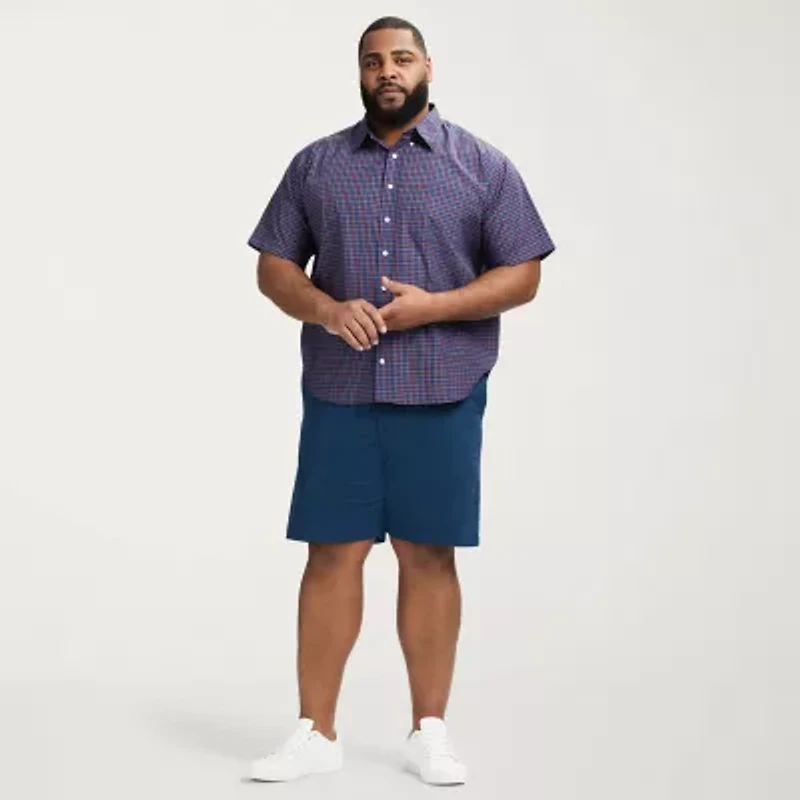 IZOD Saltwater Twill Mens 9 1/2" Big and Tall Stretch Fabric Chino Short