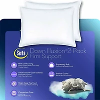 Serta® Down Illusion Medium Density 2-Pack Allergen Barrier Bed Pillow