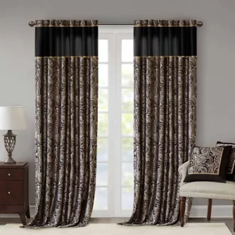 Madison Park Whitman Rod Pocket Light-Filtering Set of 2 Curtain Panel