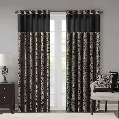 Madison Park Whitman Rod Pocket Light-Filtering Set of 2 Curtain Panel