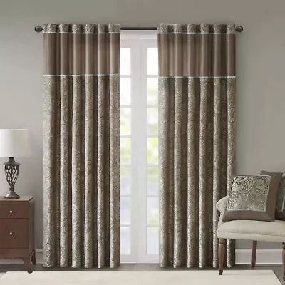 Madison Park Whitman Rod Pocket Light-Filtering Set of 2 Curtain Panel