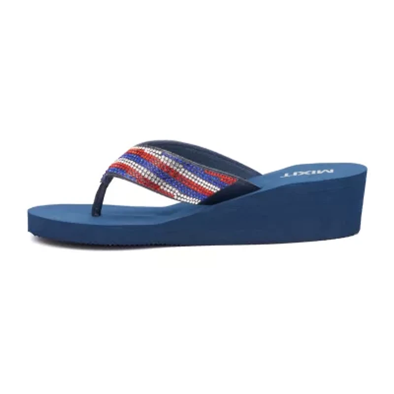 Mixit Womens Americana Wedge Sandals