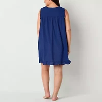 Adonna Womens Keyhole Neck Sleeveless Plus Nightgown