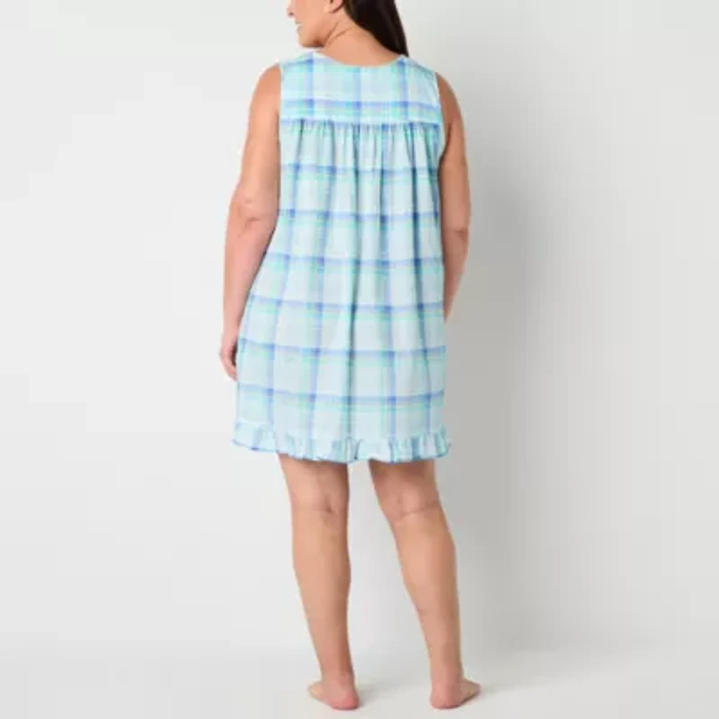 Adonna Womens Scoop Neck Sleeveless Plus Nightgown