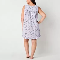 Adonna Womens Plus Sleeveless Scoop Neck Nightgown