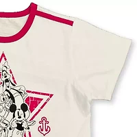 Womens Crew Neck Short Sleeve Regular Fit Mickey and Friends Juniors Graphic T-Shirt