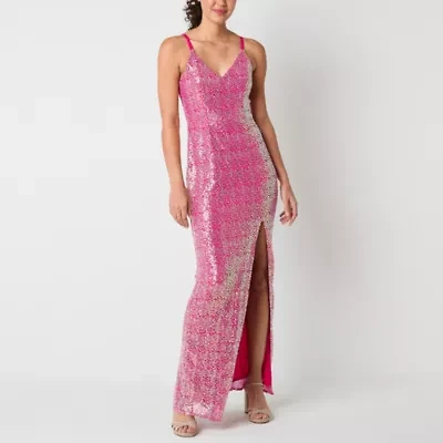 by&by Womens Sleeveless Sequin Juniors Bodycon Dress