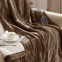 Woolrich Heated Plush To Berber Electric Midweight Blanket