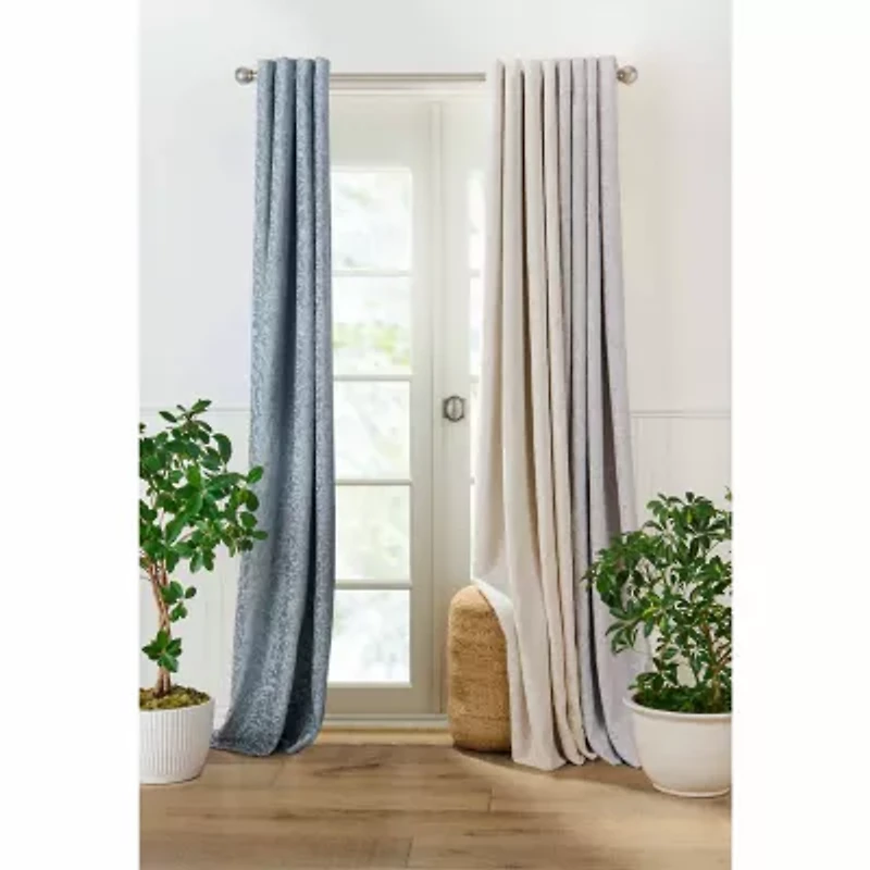 Martha Stewart Acadia Grommet Top Blackout Single Curtain Panel