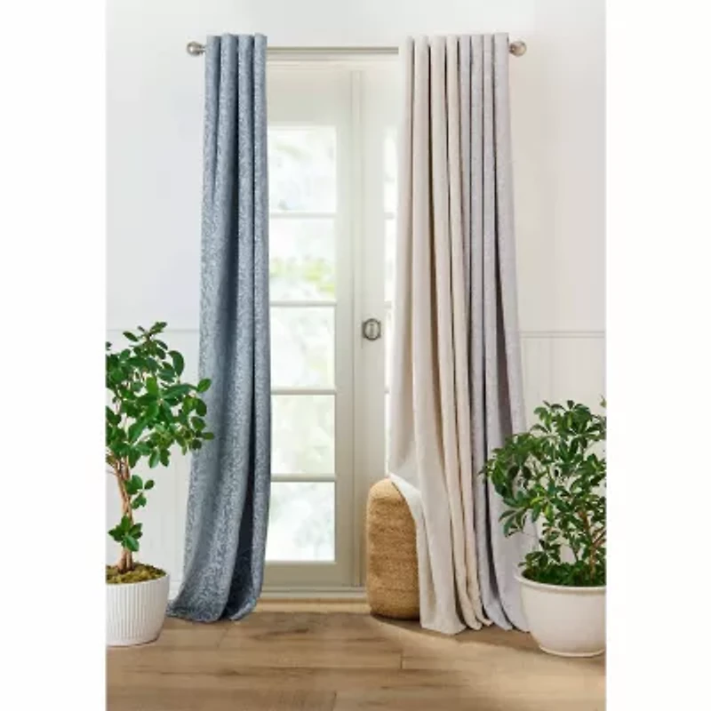 Martha Stewart Acadia Grommet Top Blackout Single Curtain Panel
