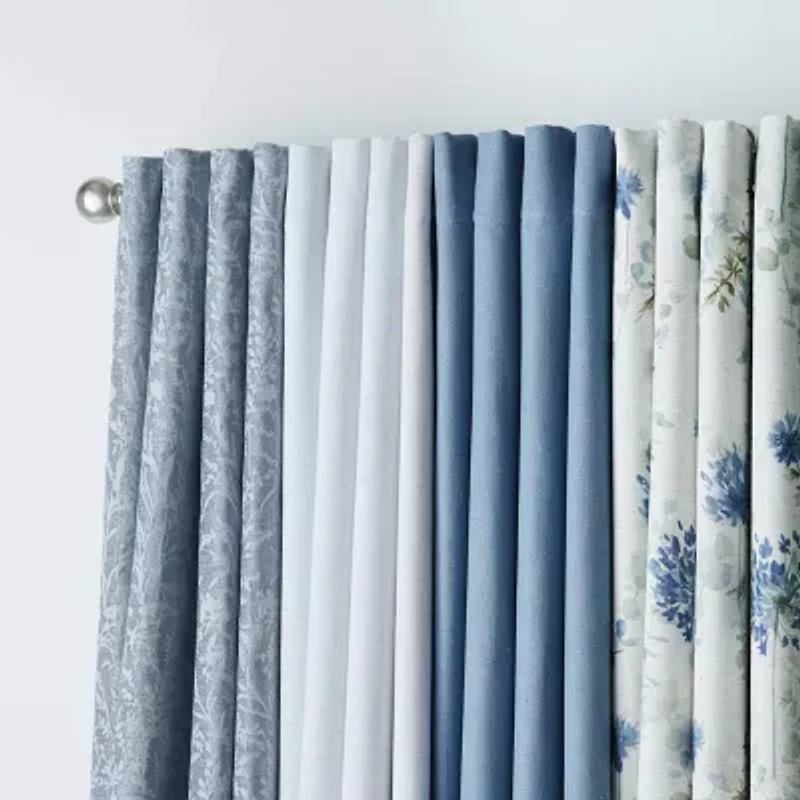 Martha Stewart Westchester Print Grommet Top Blackout Single Curtain Panel