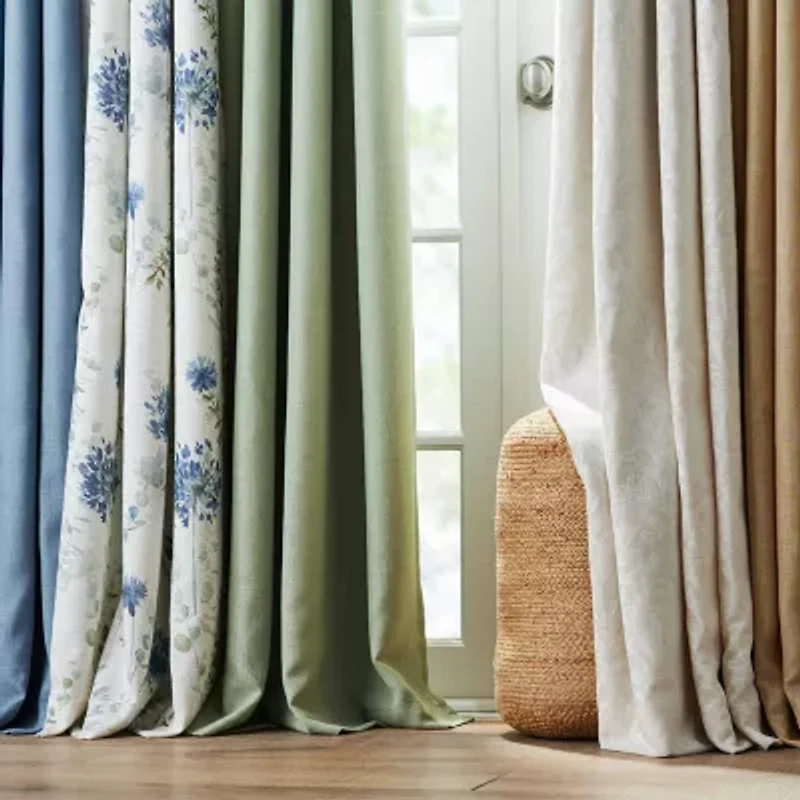 Martha Stewart Westchester Print Grommet Top Blackout Single Curtain Panel
