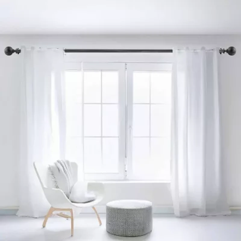 Deco Window Brushed Globe 1 IN Adjustable Curtain Rod