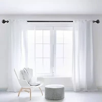 Deco Window Brushed Globe 1 IN Adjustable Curtain Rod