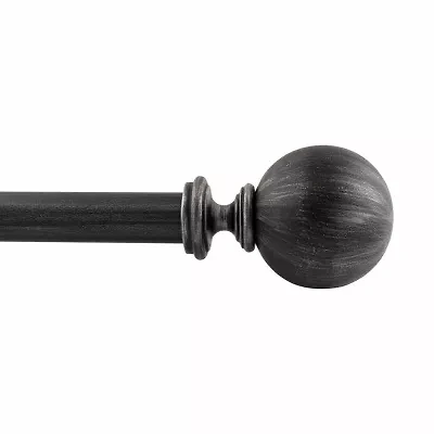 Deco Window Brushed Globe 1 IN Adjustable Curtain Rod