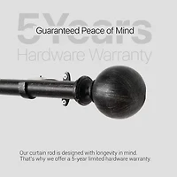 Deco Window Brushed Globe 1 IN Adjustable Curtain Rod